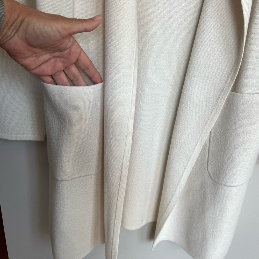 J. Crew 365 Cardigan Sweater, Creamy White, Open Front, Size M - Picture 4 of 7